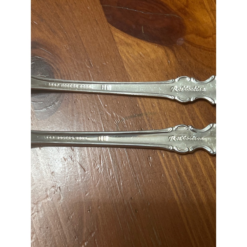 1847 Rogers Bros Reflection Silverplate Dinner Forks Set of 2 IS Vintage - Picture 4 of 5
